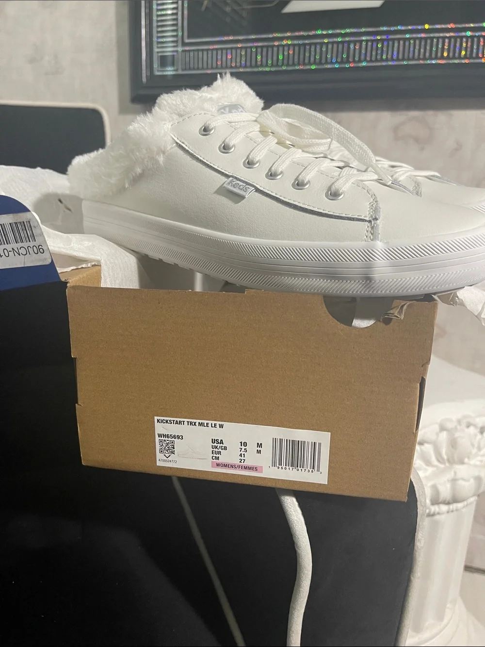 Keds Women's White Faux-Fur Lined Lace-Up Sneakers